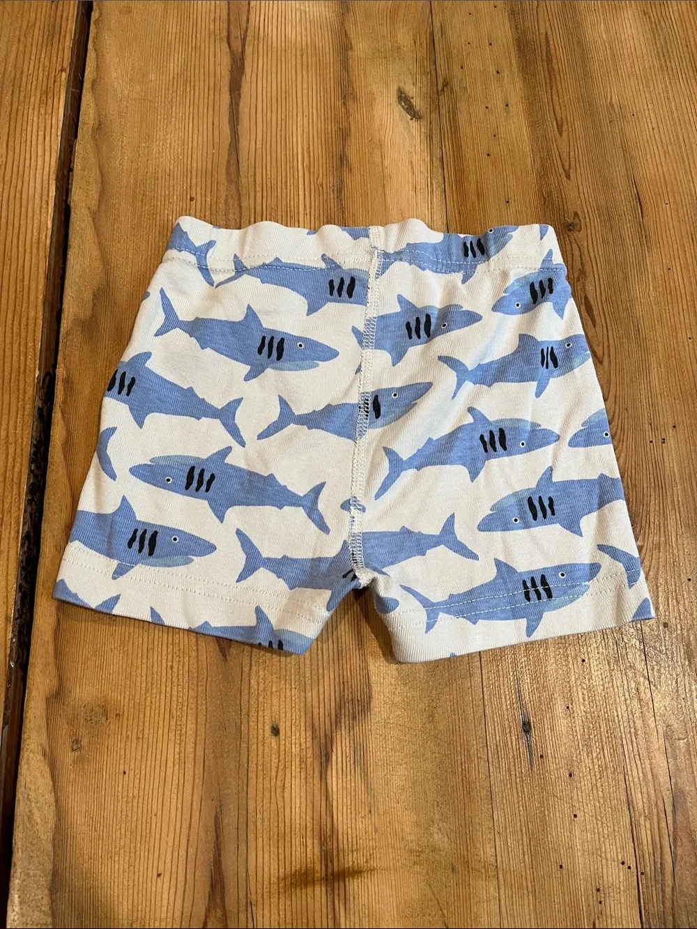 HANNA ANDERSSON 90 Blue Shark Organic Cotton Pajama Shorts